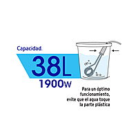 Calentador de inmersión para agua #10, 1900W, 38 L Volteck - CAGU-10 / 49981