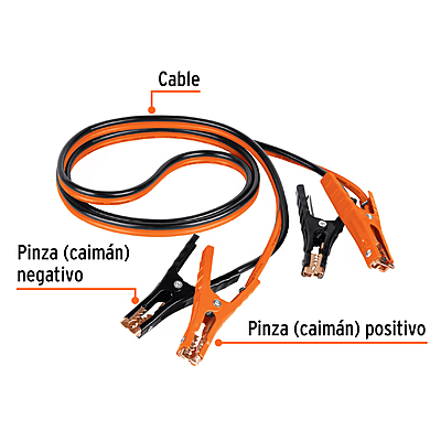 Cables pasa corriente 3 m, 225 A, 8 AWG, con funda, Truper - 17543 - CAP-3008T - Caja con 2 Pieza – Master 10