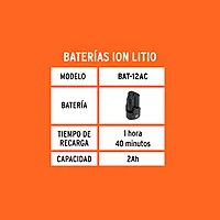 Cargador de baterías, ión litio,  12 V para taladro TALI-12A, 16946 - CAR-12AC