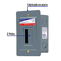 Centro de carga empotrable, 2 polos, Volteck - CCE-2 / 47194 Centro de carga empotrable, 2 polos, Volteck - CCE-2 / 47194