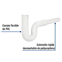 Céspol flexible para fregadero, PVC c/ext 20 cm,1-1/2' - CE-295 / 49948 Céspol flexible para fregadero, PVC c/ext 20 cm,1-1/2' - CE-295 / 49948