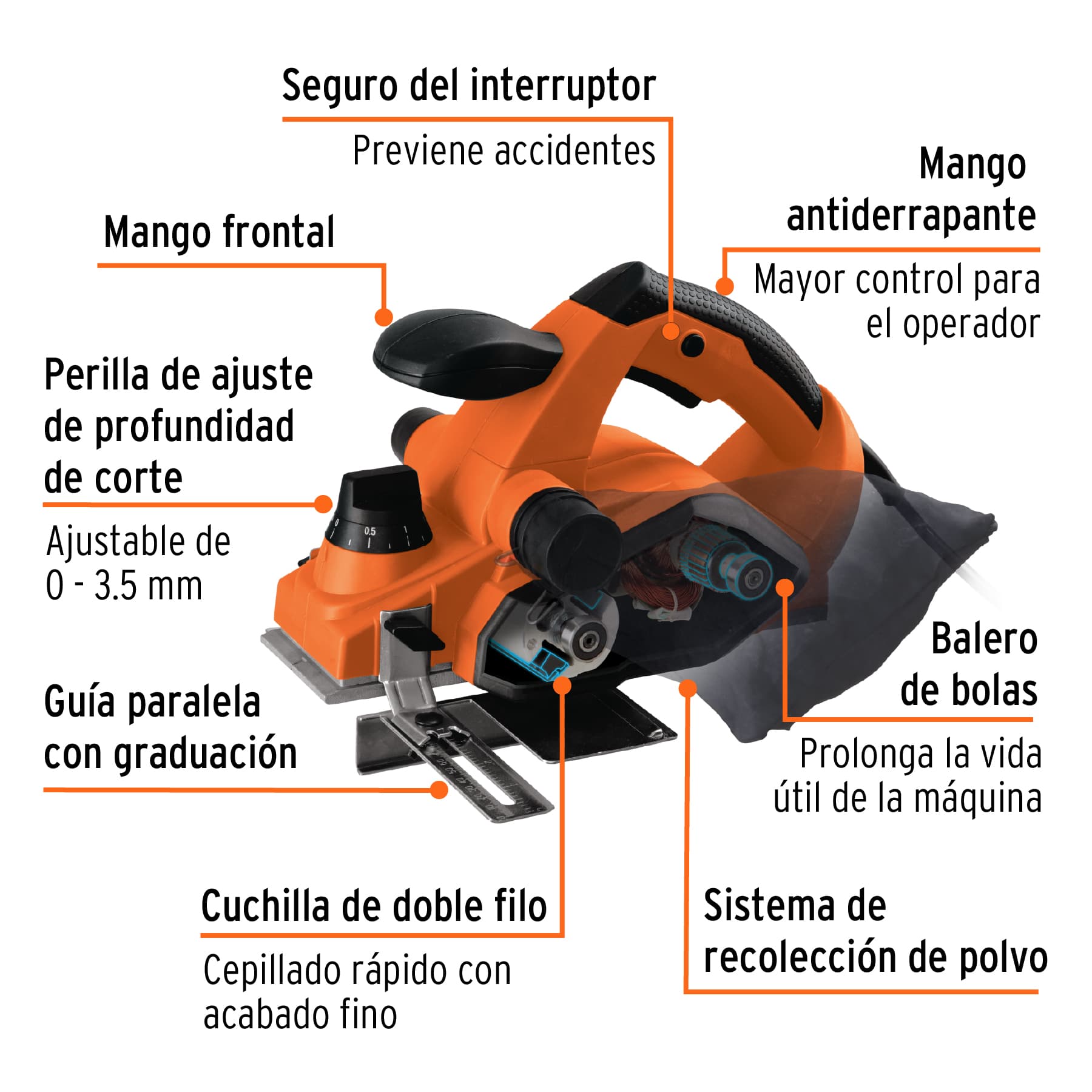 CEPEL-3-1/4A3 Cepillo eléctrico 3-1/4', profesional, 850 W Truper CEPEL-3-1/4A3 Cepillo eléctrico 3-1/4', profesional, 850 W Truper
