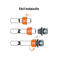 Conector 1/2' hembra de ABS con tuerca de ajuste manual 102989 Conector 1/2' hembra de ABS con tuerca de ajuste manual 102989