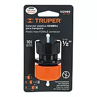 Conector 1/2' hembra de ABS con tuerca de ajuste manual 102989 Conector 1/2' hembra de ABS con tuerca de ajuste manual 102989