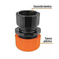 Conector 1/2' hembra de ABS con tuerca de ajuste manual 102989 Conector 1/2' hembra de ABS con tuerca de ajuste manual 102989