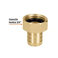Conexión de laton hembra de 3/4' para manguera, blister - CF-3/4B / 12286 Conexión de laton hembra de 3/4' para manguera, blister - CF-3/4B / 12286