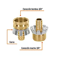Juego de conectores 1/2" macho/hembra tipo garra de aluminio - CFM-1/2AG / 102084 Juego de conectores 1/2" macho/hembra tipo garra de aluminio - CFM-1/2AG / 102084