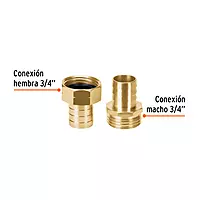 Conectores macho y hembra 3/4', de latón - CFM-3/4B / 12708 Conectores macho y hembra 3/4', de latón - CFM-3/4B / 12708