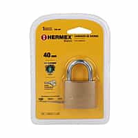 Candado de hierro, color laton, 40mm, corto, blister, Basic - CHB-40P / 23520