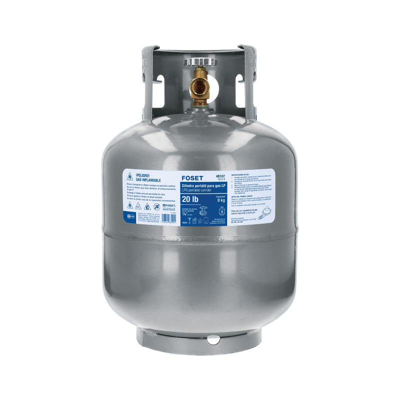 Cilindro portátil para gas LP, 20lb (9kg) Foset, 48107 - CILG-9 Cilindro portátil para gas LP, 20lb (9kg) Foset, 48107 - CILG-9