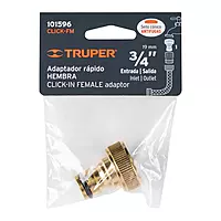 Conector 3/4' rápido hembra de latón, sistema click, Truper 101596 Conector 3/4' rápido hembra de latón, sistema click, Truper 101596