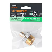 Conector 1/2" macho tipo garra de aluminio, Truper - CM-1/2AG / 101731