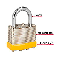 Juego de 4 candados cuerpo laminado, 40 mm, Hermex Basic - CM-40X4P / 20507