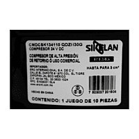 Compresor Sikelan MODELO MQ-GQR80KD, 1/2 + HP, R404A, 110-120V/60Hz CMR404AAP012P