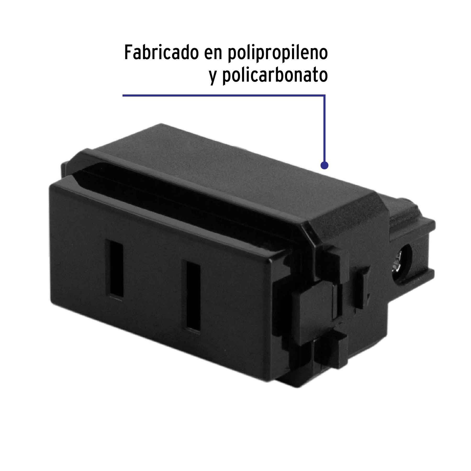 Contacto sencillo, 2polos, sin tierra, línea Italiana,negro - CO-IN / 47606