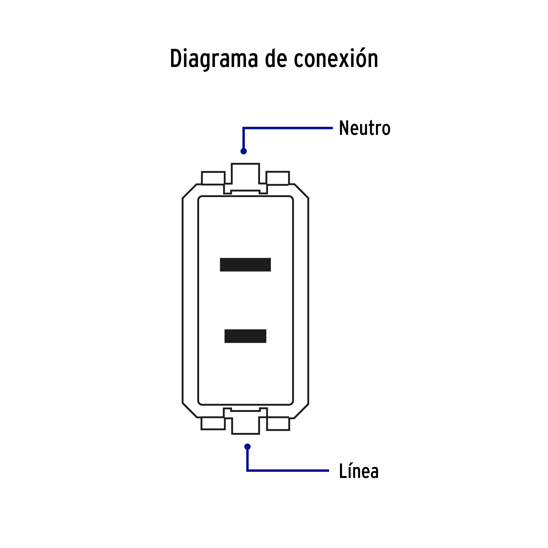 Contacto sencillo, 2polos, sin tierra, línea Italiana,negro - CO-IN / 47606