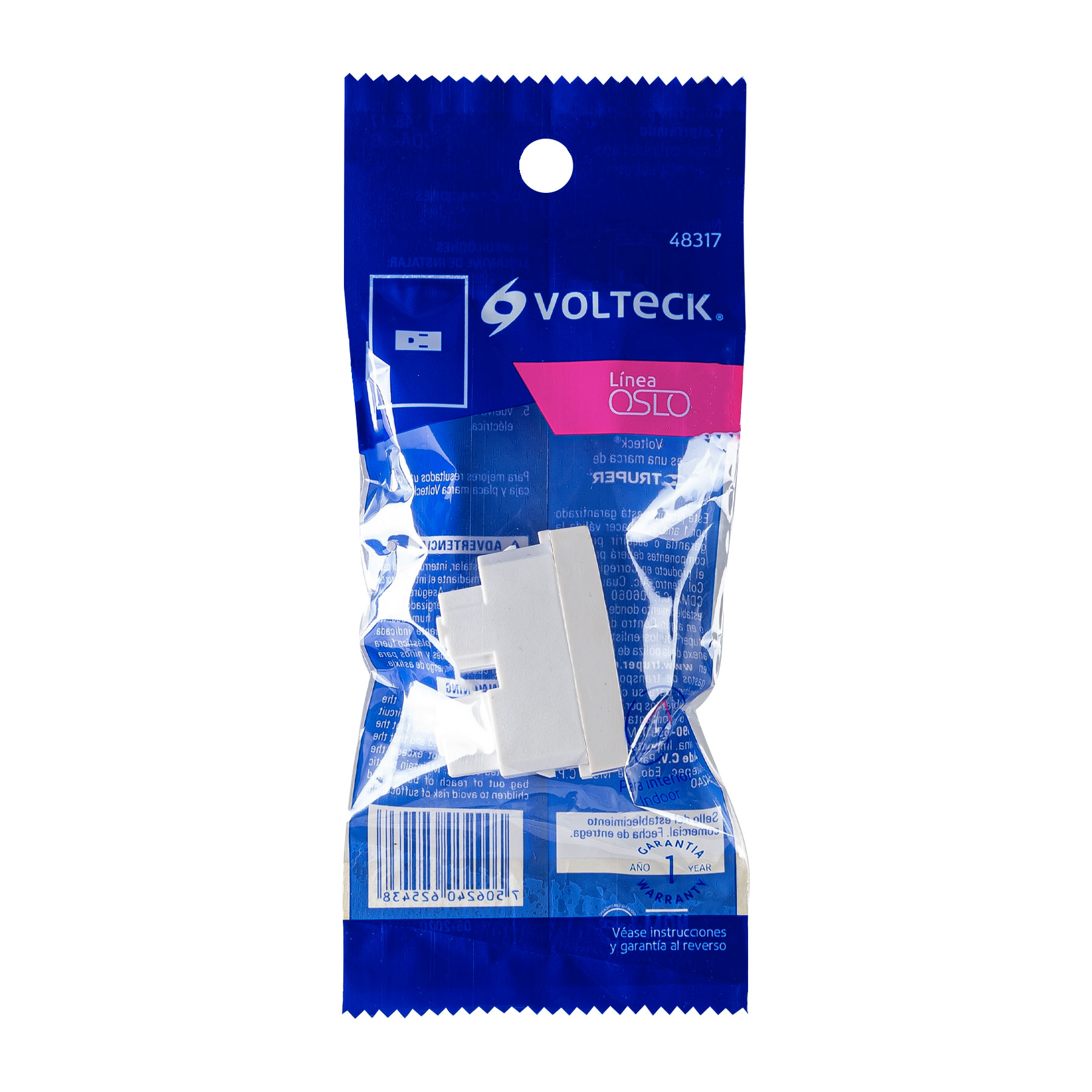 Contacto sencillo, 2 polos + tierra, línea Oslo, blanco - COA-OB / 48317 Contacto sencillo, 2 polos + tierra, línea Oslo, blanco - COA-OB / 48317