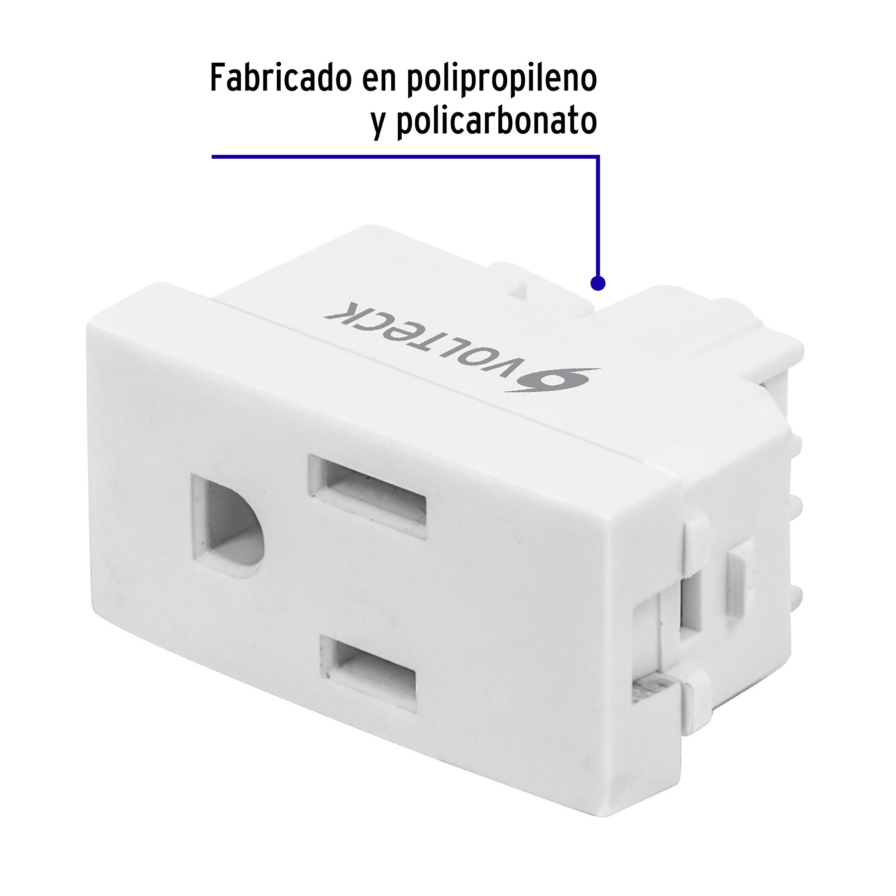 Contacto sencillo, 2 polos + tierra, línea Oslo, blanco - COA-OB / 48317 Contacto sencillo, 2 polos + tierra, línea Oslo, blanco - COA-OB / 48317