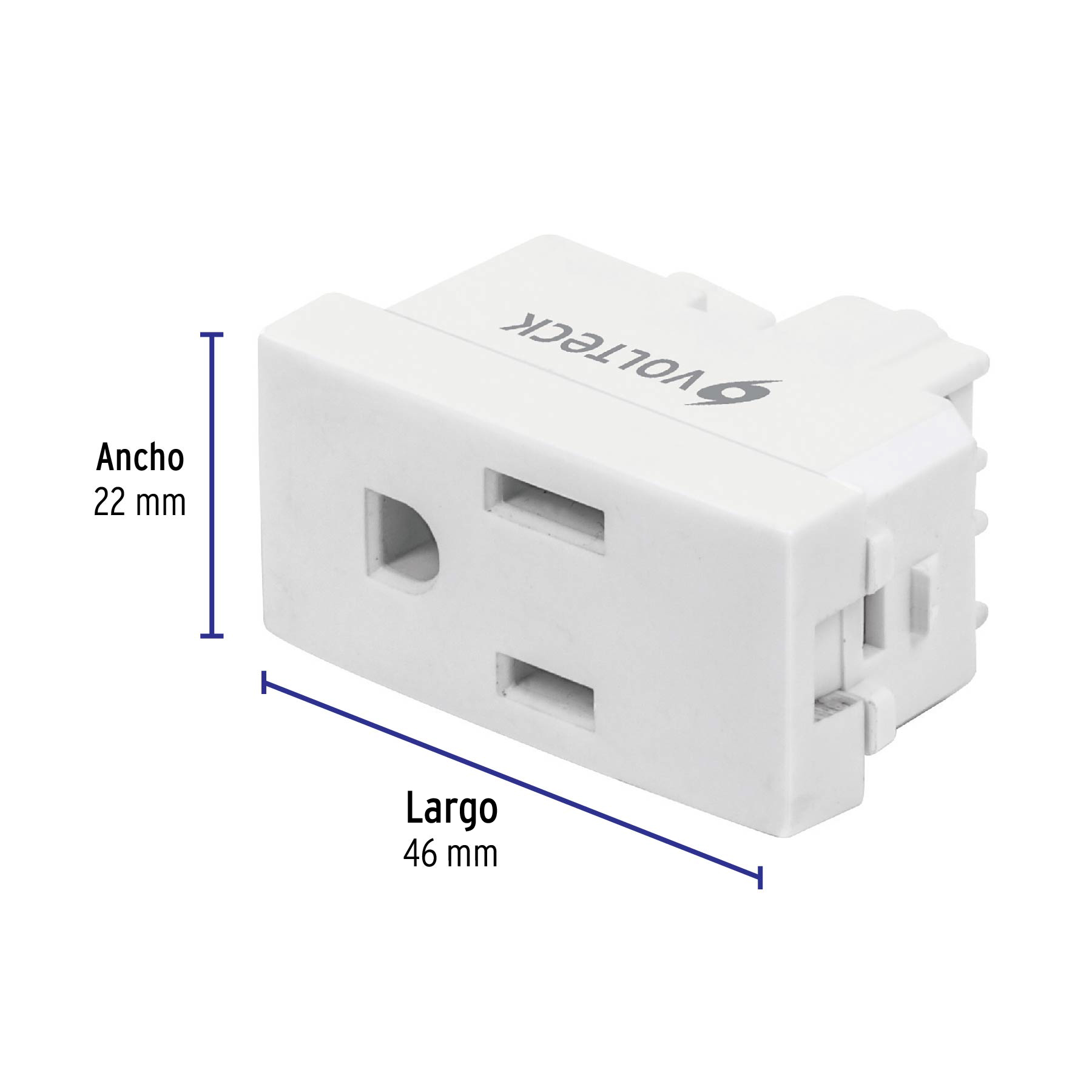 Contacto sencillo, 2 polos + tierra, línea Oslo, blanco - COA-OB / 48317 Contacto sencillo, 2 polos + tierra, línea Oslo, blanco - COA-OB / 48317