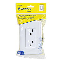 Contacto dúplex, 2 polos + tierra, Volteck Basic - CODO-B / 25076 Contacto dúplex, 2 polos + tierra, Volteck Basic - CODO-B / 25076