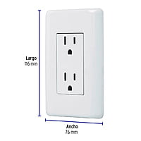 Contacto dúplex, 2 polos + tierra, Volteck Basic - CODO-B / 25076 Contacto dúplex, 2 polos + tierra, Volteck Basic - CODO-B / 25076