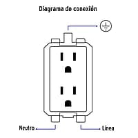Contacto dúplex, 2 polos + tierra, Volteck Basic - CODO-B / 25076 Contacto dúplex, 2 polos + tierra, Volteck Basic - CODO-B / 25076