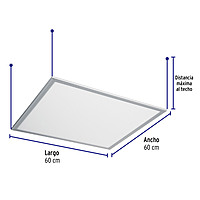 Panel delgado colgante de LE 45 W 60 x 60 cm luz de día - 48549 - COL-400L