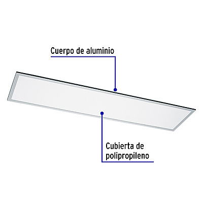 Panel LED 45 W 4000 K, 30 x 120 cm, colgante, Volteck - COL-401LN / 49725 Panel LED 45 W 4000 K, 30 x 120 cm, colgante, Volteck - COL-401LN / 49725