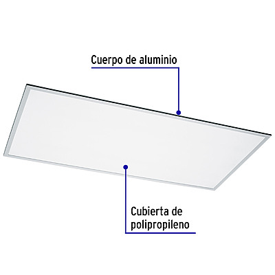 Panel LED 65W 4000 K, 60 x 120 cm, colgante, Volteck - COL-402LN / 49726 Panel LED 65W 4000 K, 60 x 120 cm, colgante, Volteck - COL-402LN / 49726