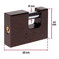 Candado antipalanca, 60mm, cuerpo de hierro, Hermex Basic - COR-60HP / 22516