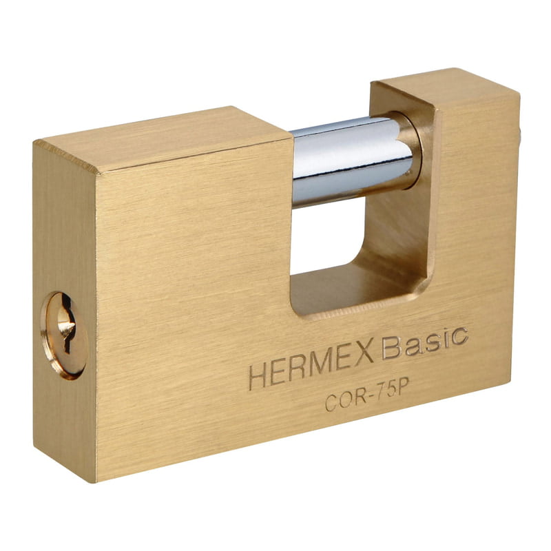 Candado antipalanca, 75mm, cuerpo de latón, Hermex Basic - COR-75P / 23512