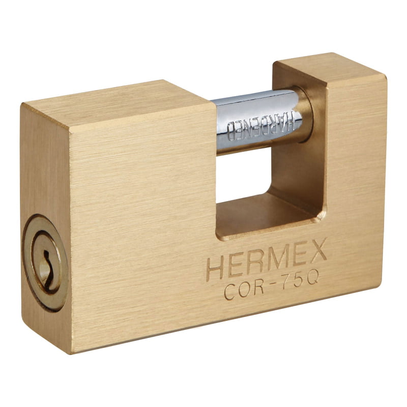 Candado antipalanca, 75mm, cuerpo de latón, llave puntos - COR-75Q / 43354 Candado antipalanca, 75mm, cuerpo de latón, llave puntos - COR-75Q / 43354