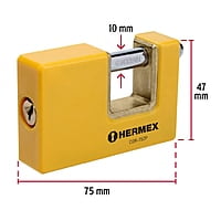 Candado antipalanca, 75mm, cuerpo metálico, Hermex Basic - COR-75ZP / 23524