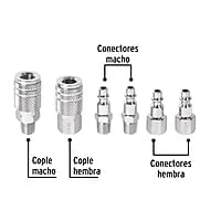 Juego de 4 conectores y 2 coples, compresor de aire, Pretul - CORAL-6P / 27030