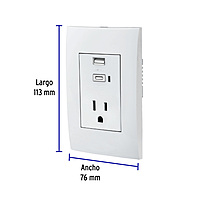 Contacto 2polos + tierra con 2 puertos USB, Oslo, blanco - COUSB-OB / 48313