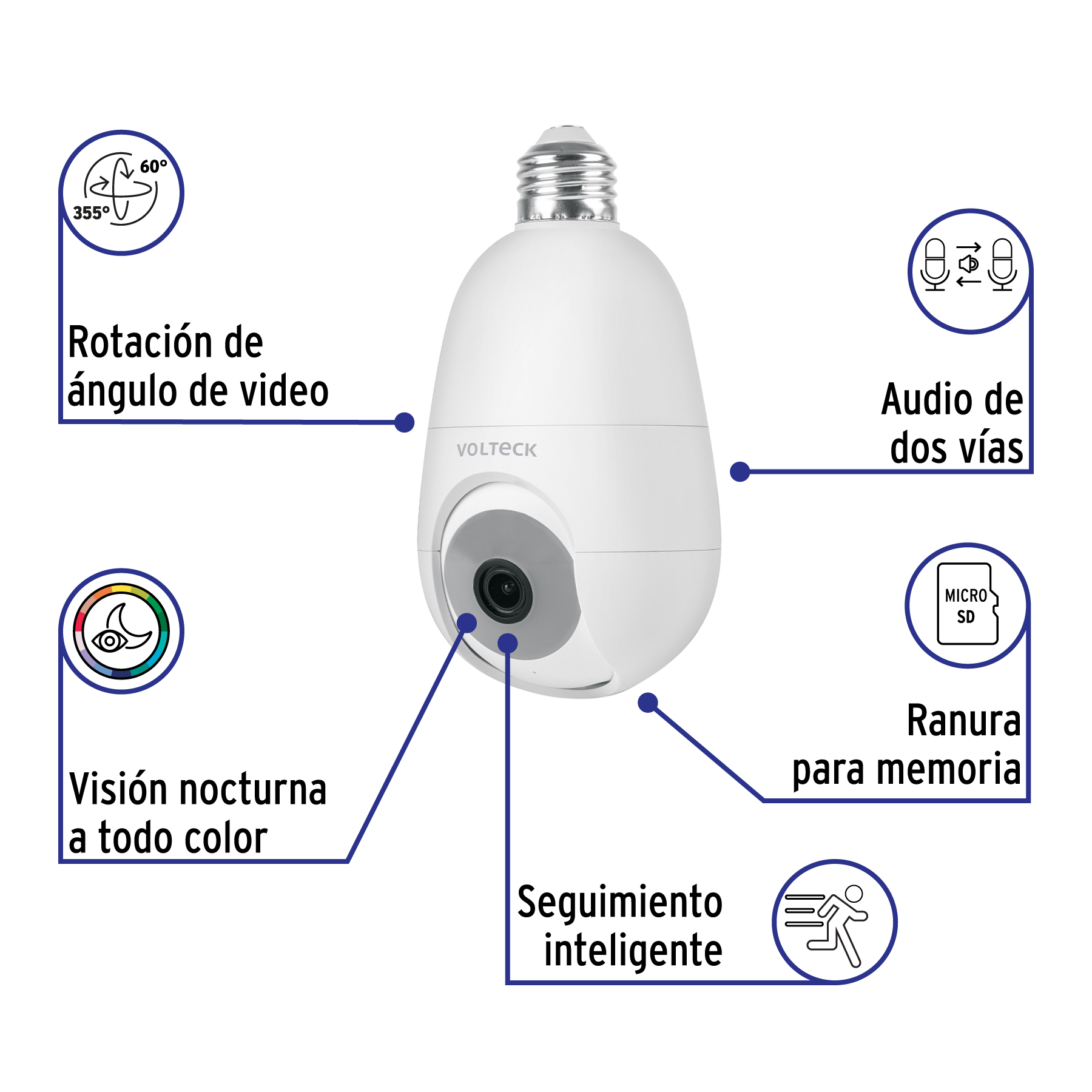Cámara WiFi para socket, 4MP, VOLTECK - 45744 - CTV-40SW - Caja con 2 Pieza – Master 36 Cámara WiFi para socket, 4MP, VOLTECK - 45744 - CTV-40SW - Caja con 2 Pieza – Master 36