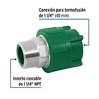 Conexión de PPR, 1-1/4', 40mm, macho - CV-614 / 45450