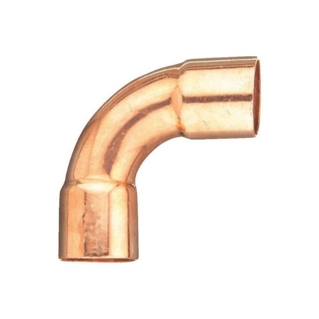 Codo Cobre Radio Largo 90 C X C, Para Tubo Int 1/8, Ext 1/4, Cluxer - CX242-0001