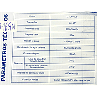 Boiler de Paso 16 litros CLUXER, Gas LP, Series Phoenix - CXCPGLP16L Boiler de Paso 16 litros CLUXER, Gas LP, Series Phoenix - CXCPGLP16L