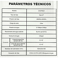 Boiler de Paso 06 litros CLUXER, Gas LP, Series Phoenix - CXCPGLP6L