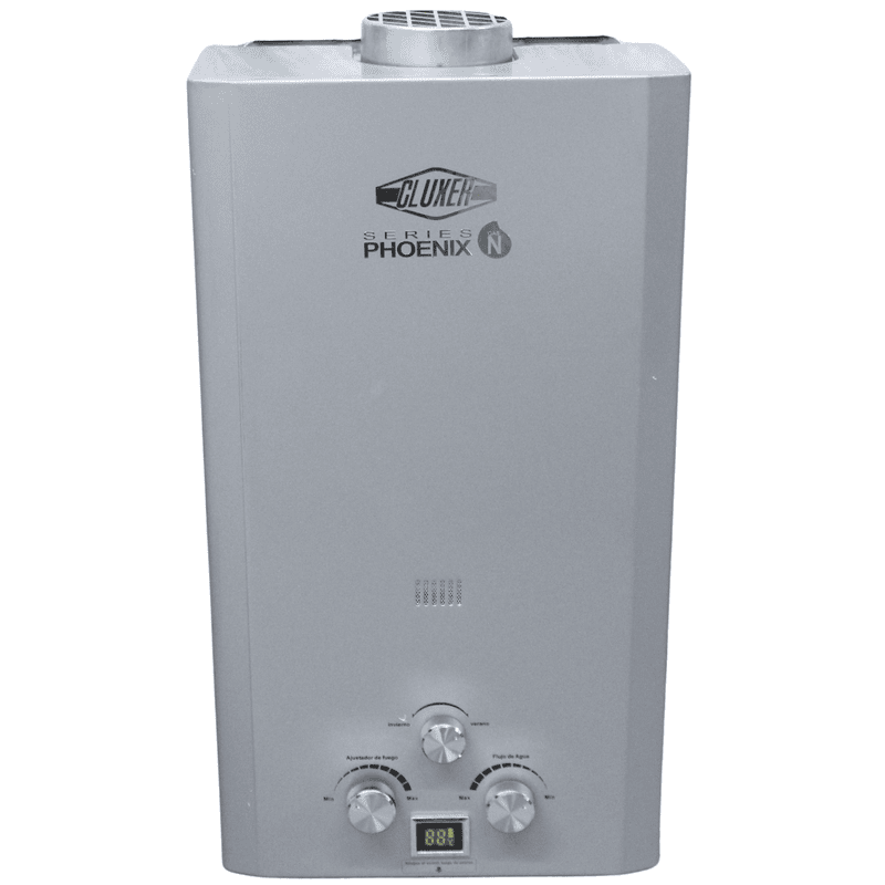 Boiler de Paso 12 litros CLUXER, Gas Natural, Blanco, Series Phoenix - CXCPGN12L