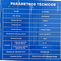 Boiler de Paso 06 litros CLUXER, Gas Natural, Series Phoenix - CXCPGN6L