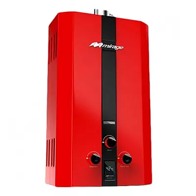 Calentador de Paso Baja Presion Mirage Color Rojo 6 Litros 1 Servicio Flux 6L Gas Natural - MBF06ZC