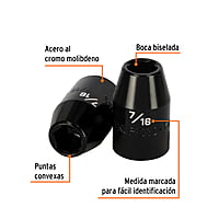 Dado de impacto, 6 puntas, cuadro 1/2' de 7/16' - D-7414-H / 13376