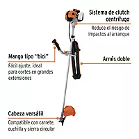 Desmalezadora a gasolina 52 cc mango 'bici', 18' corte - DES-520 / 11032 Desmalezadora a gasolina 52 cc mango 'bici', 18' corte - DES-520 / 11032