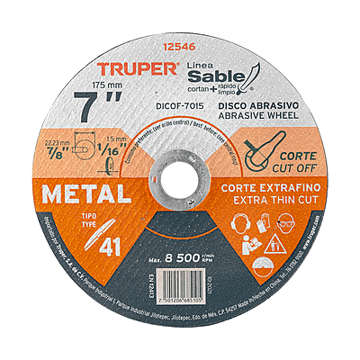 disco-tipo-41-para-corte-fino-de-metal-línea-sable-7-1-5mm-dicof-7015-12546