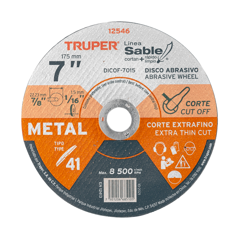 disco-tipo-41-para-corte-fino-de-metal-línea-sable-7-1-5mm-dicof-7015-12546 disco-tipo-41-para-corte-fino-de-metal-línea-sable-7-1-5mm-dicof-7015-12546