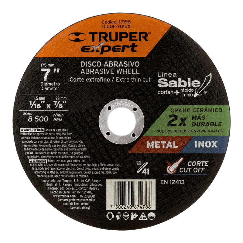 disco-tipo-41-corte-fino-metal-linea-sable-7-expert-dicof-7015x disco-tipo-41-corte-fino-metal-linea-sable-7-expert-dicof-7015x