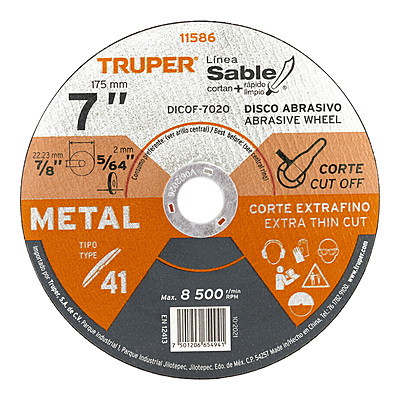 disco-tipo-41-para-corte-fino-de-metal-línea-sable-7-dicof-7020-11586