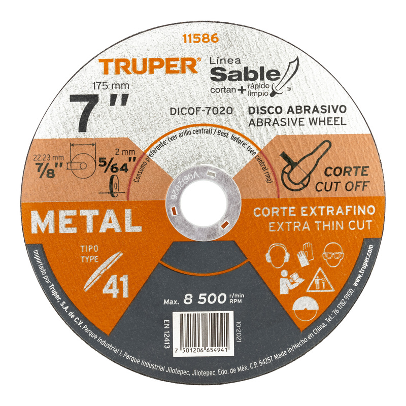 disco-tipo-41-para-corte-fino-de-metal-línea-sable-7-dicof-7020-11586 disco-tipo-41-para-corte-fino-de-metal-línea-sable-7-dicof-7020-11586